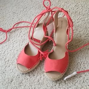 Merona lace up wedges